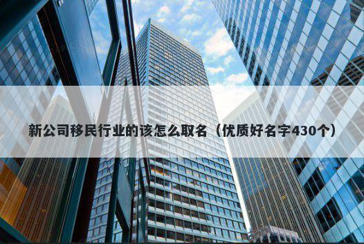 新公司移民行业的该怎么取名（优质好名字430个）