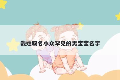 戴姓取名小众罕见的男宝宝名字