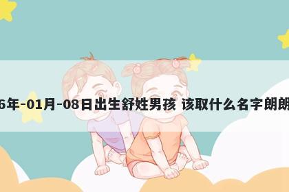 2026年-01月-08日出生舒姓男孩 该取什么名字朗朗上口