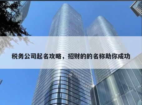 税务公司起名攻略，招财的的名称助你成功