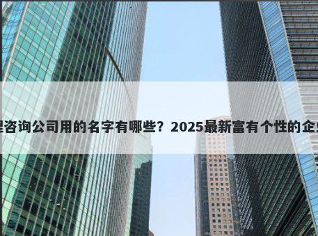 适合管理咨询公司用的名字有哪些？2025最新富有个性的企业名解析