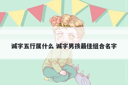 诚字五行属什么 诚字男孩最佳组...