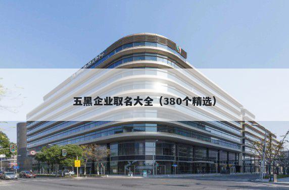 五黑企业取名大全（380个精选）