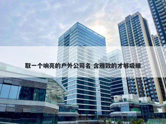 取一个响亮的户外公司名 含雅致的才够吸睛