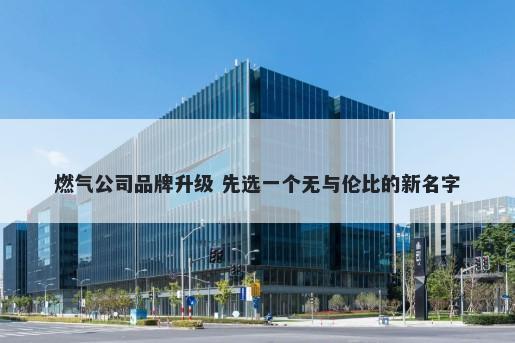 燃气公司品牌升级 先选一个无与伦比的新名字