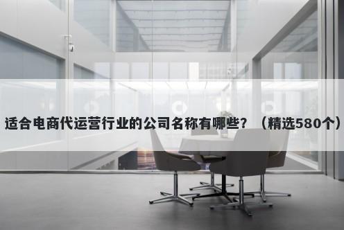 适合电商代运营行业的公司名称有哪些？（精选580个）