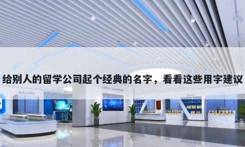 给别人的留学公司起个经典的名字，看看这些用字建议