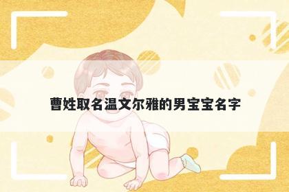 曹姓取名温文尔雅的男宝宝名字