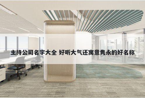 主持公司名字大全 好听大气还寓意隽永的好名称