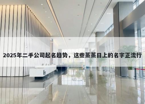 2025年二手公司起名趋势，这些蒸蒸日上的名字正流行