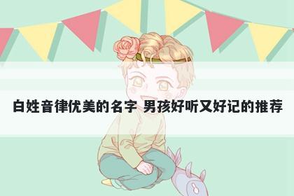 白姓音律优美的名字 男孩好听又好记的推荐