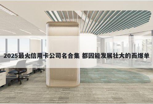 2025最火信用卡公司名合集 都因能发展壮大的而爆单