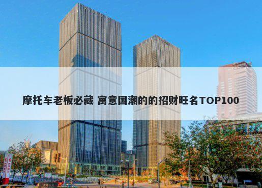 摩托车老板必藏 寓意国潮的的招财旺名TOP100
