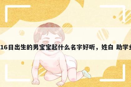 2026年-01月-16日出生的男宝宝起什么名字好听，姓白 助学业运的名字推荐