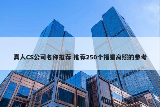 真人CS公司名称推荐 推荐250个福星高照的参考