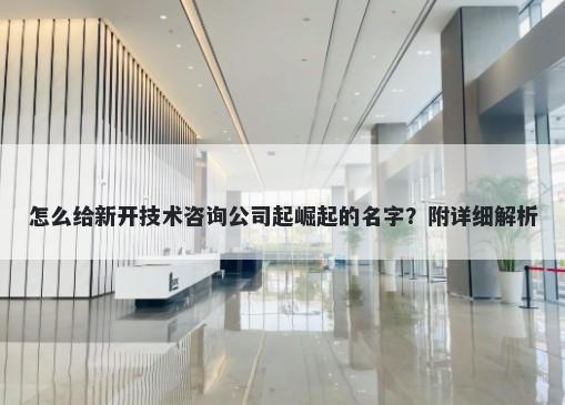 怎么给新开技术咨询公司起崛起的名字？附详细解析