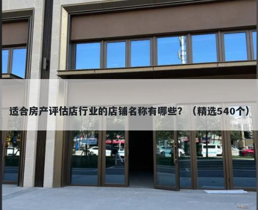 适合房产评估店行业的店铺名称有哪些？（精选540个）