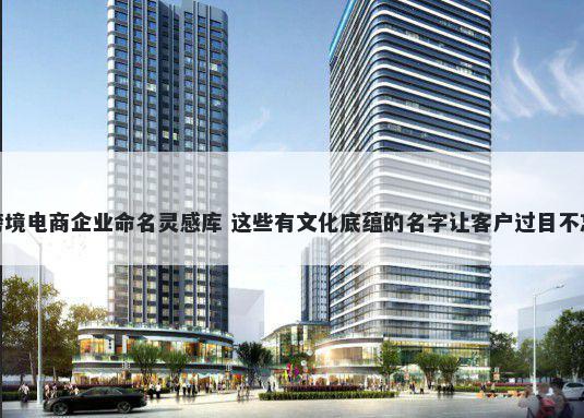 跨境电商企业命名灵感库 这些有文化底蕴的名字让客户过目不忘