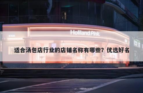 适合汤包店行业的店铺名称有哪些？优选好名