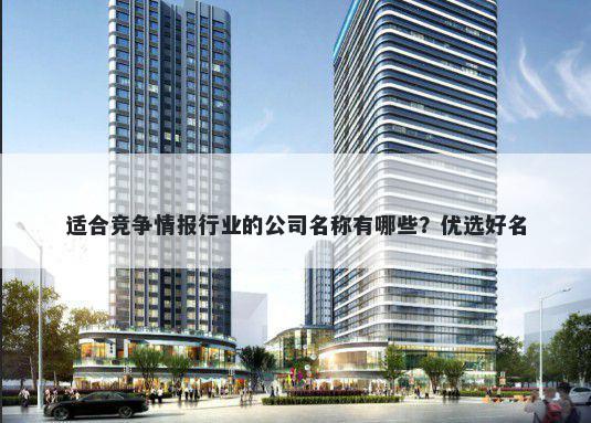 适合竞争情报行业的公司名称有哪些？优选好名