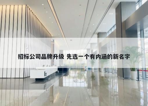 招标公司品牌升级 先选一个有内涵的新名字