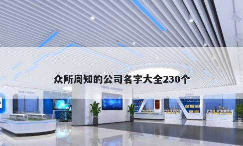 众所周知的公司名字大全230个