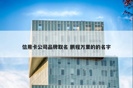 信用卡公司品牌取名 鹏程万里的的名字