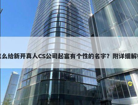 怎么给新开真人CS公司起富有个性的名字？附详细解析