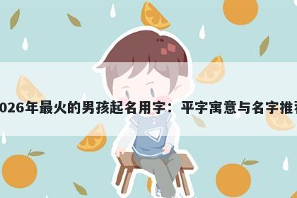 2026年最火的男孩起名用字：平...