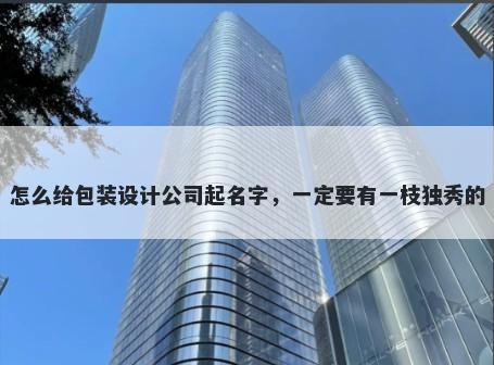 怎么给包装设计公司起名字,一定要有一枝独秀的