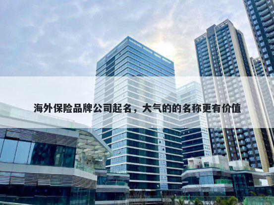 海外保险品牌公司起名，大气的的名称更有价值