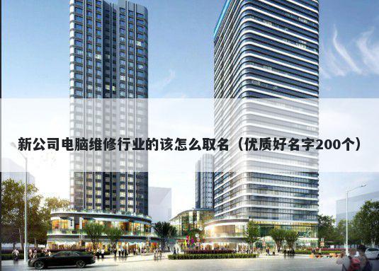 新公司电脑维修行业的该怎么取名（优质好名字200个）