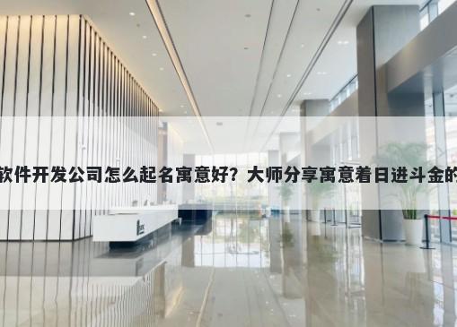 新开软件开发公司怎么起名寓意好？大师分享寓意着日进斗金的名字