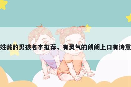 姓戴的男孩名字推荐，有灵气的...