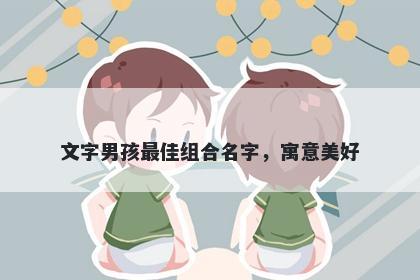 文字男孩最佳组合名字，寓意美...