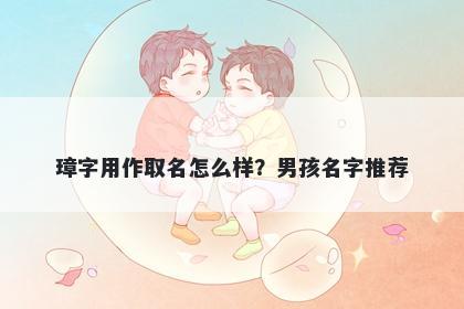 璋字用作取名怎么样？男孩名字...