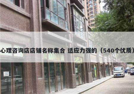 心理咨询店店铺名称集合 适应力强的（540个优质）