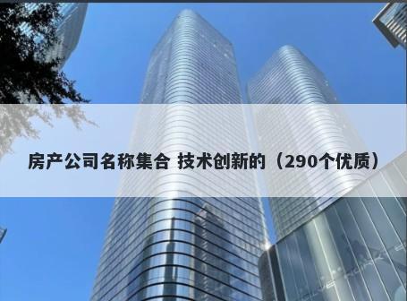 房产公司名称集合 技术创新的（290个优质）