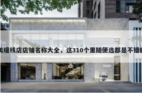美瞳线店店铺名称大全，这310个里随便选都是不错的