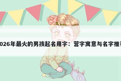2026年最火的男孩起名用字：营...