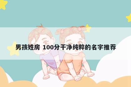 男孩姓房 100分干净纯粹的名字...