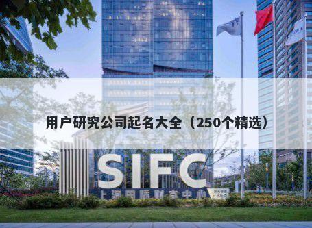 用户研究公司起名大全（250个精...