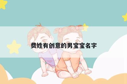 费姓有创意的男宝宝名字
