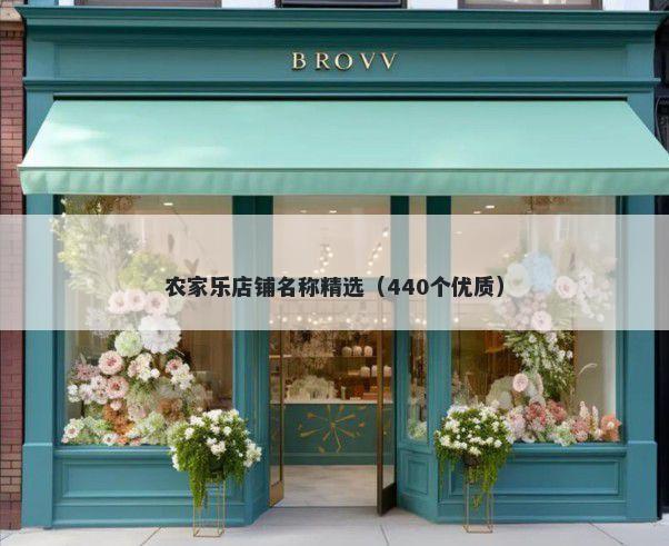 农家乐店铺名称精选（440个优质）
