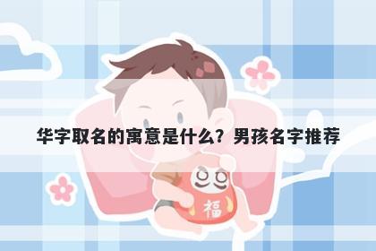 华字取名的寓意是什么？男孩名...