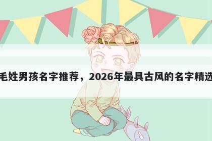 毛姓男孩名字推荐，2026年最具...