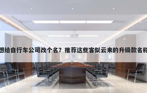 想给自行车公司改个名？推荐这些客似云来的升级款名称