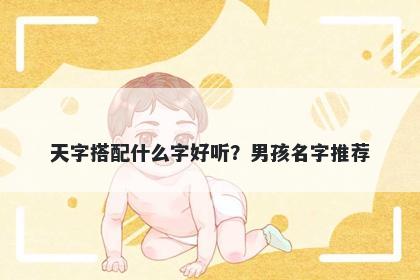 天字搭配什么字好听？男孩名字...