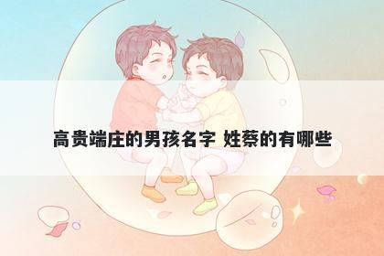 高贵端庄的男孩名字 姓蔡的有哪些