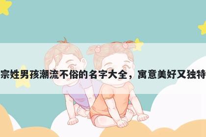 宗姓男孩潮流不俗的名字大全，...